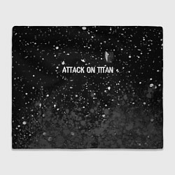 Плед флисовый Attack on Titan glitch на темном фоне: символ свер, цвет: 3D-велсофт