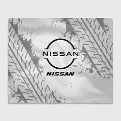 Плед Nissan speed на светлом фоне со следами шин