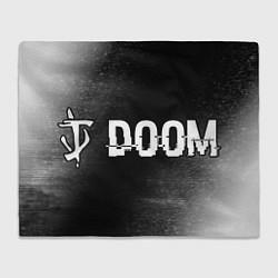 Плед Doom glitch на темном фоне: надпись и символ