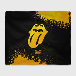 Плед флисовый Rolling Stones - gold gradient, цвет: 3D-велсофт