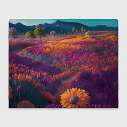 Плед флисовый Цветочный луг, цвет: 3D-велсофт