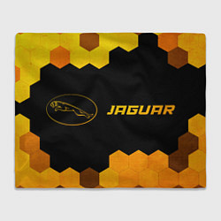 Плед Jaguar - gold gradient: надпись и символ