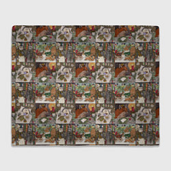 Плед Милые иллюстрации коллаж