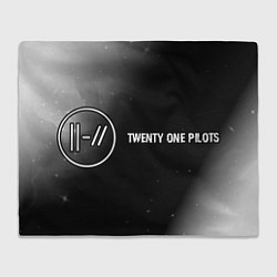 Плед флисовый Twenty One Pilots glitch на темном фоне: надпись и, цвет: 3D-велсофт