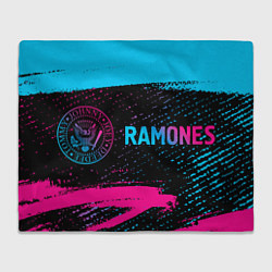 Плед Ramones - neon gradient: надпись и символ