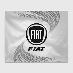 Плед Fiat speed на светлом фоне со следами шин