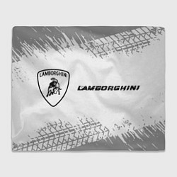 Плед Lamborghini speed на светлом фоне со следами шин:
