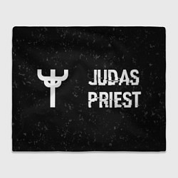 Плед Judas Priest glitch на темном фоне: надпись и симв