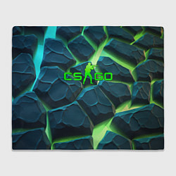 Плед флисовый CSGO разлом зеленых плит, цвет: 3D-велсофт
