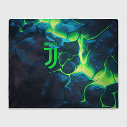 Плед флисовый Juventus green neon, цвет: 3D-велсофт