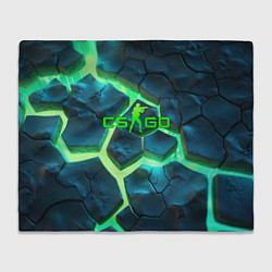 Плед CS GO green texture logo