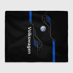 Плед флисовый Volkswagen - blue technology, цвет: 3D-велсофт