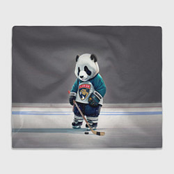 Плед флисовый Panda striker of the Florida Panthers, цвет: 3D-велсофт
