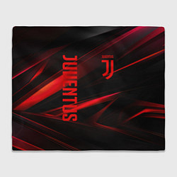 Плед флисовый Juventus black red logo, цвет: 3D-велсофт
