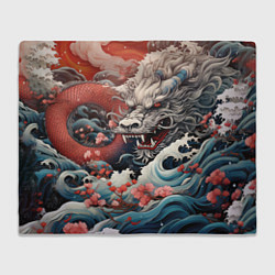 Плед флисовый Морской дракон Irezumi, цвет: 3D-велсофт