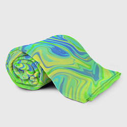 Плед флисовый Неоновая абстракция волны, цвет: 3D-велсофт — фото 2