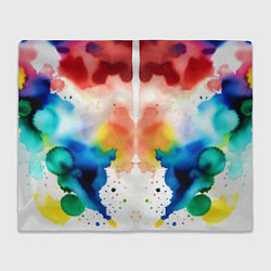 Плед флисовый Цветная монотипия - поп-арт, цвет: 3D-велсофт
