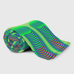 Плед флисовый Дуги на зеленом фоне, цвет: 3D-велсофт — фото 2
