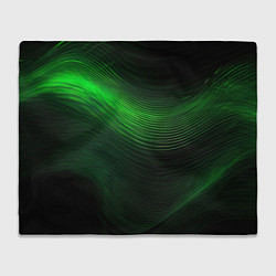 Плед флисовый Зеленое свечение абстракция, цвет: 3D-велсофт