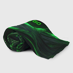 Плед флисовый CSGO neon green logo, цвет: 3D-велсофт — фото 2