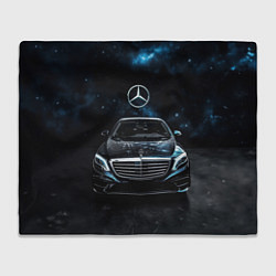 Плед флисовый Mercedes Benz space background, цвет: 3D-велсофт