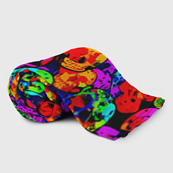 Плед флисовый Паттерн из черепов - поп-арт - мода, цвет: 3D-велсофт — фото 2