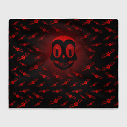 Плед флисовый Красная черепушка, цвет: 3D-велсофт