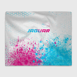 Плед Jaguar neon gradient style: символ сверху