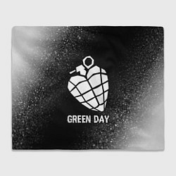 Плед флисовый Green Day glitch на темном фоне, цвет: 3D-велсофт
