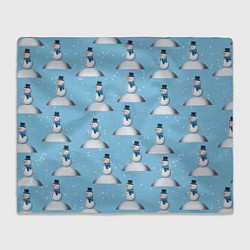 Плед флисовый Снеговик на сугробе, цвет: 3D-велсофт