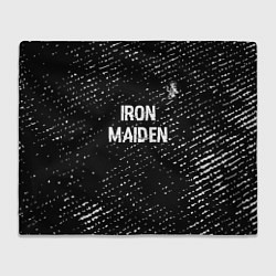 Плед Iron Maiden glitch на темном фоне: символ сверху