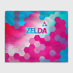 Плед Zelda neon gradient style: символ сверху