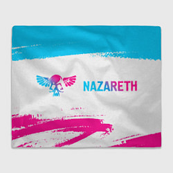 Плед флисовый Nazareth neon gradient style: надпись и символ, цвет: 3D-велсофт
