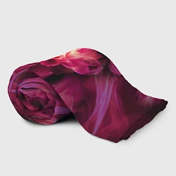 Плед флисовый Розовый цветок в огне - нейросеть, цвет: 3D-велсофт — фото 2