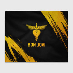 Плед флисовый Bon Jovi - gold gradient, цвет: 3D-велсофт