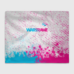 Плед флисовый Warframe neon gradient style: символ сверху, цвет: 3D-велсофт