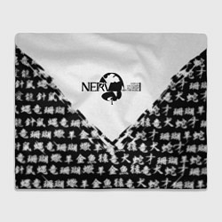 Плед флисовый Евангелион логотип Nerv anime, цвет: 3D-велсофт