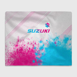 Плед Suzuki neon gradient style: символ сверху