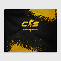 Плед флисовый Counter-Strike 2 - gold gradient, цвет: 3D-велсофт
