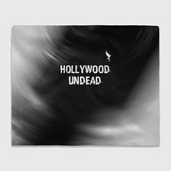 Плед Hollywood Undead glitch на темном фоне посередине