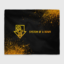 Плед флисовый System of a Down - gold gradient по-горизонтали, цвет: 3D-велсофт