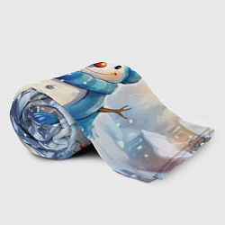 Плед флисовый Большой снеговик, цвет: 3D-велсофт — фото 2