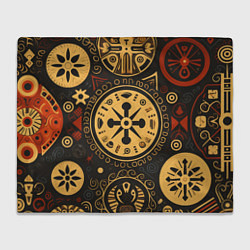 Плед Узор в славянском стиле на тёмном фоне