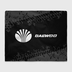 Плед Daewoo speed на темном фоне со следами шин по-гори