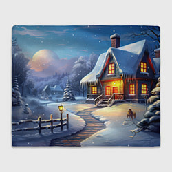 Плед Новый год зимний фон