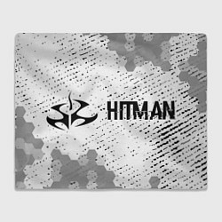 Плед флисовый Hitman glitch на светлом фоне по-горизонтали, цвет: 3D-велсофт
