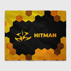 Плед флисовый Hitman - gold gradient по-горизонтали, цвет: 3D-велсофт