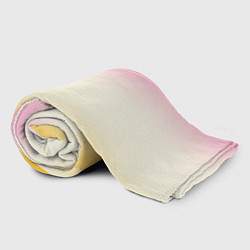 Плед флисовый Розовый бежевый желтый градиент, цвет: 3D-велсофт — фото 2