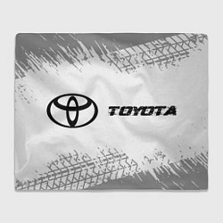 Плед Toyota speed на светлом фоне со следами шин по-гор