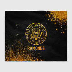 Плед флисовый Ramones - gold gradient, цвет: 3D-велсофт